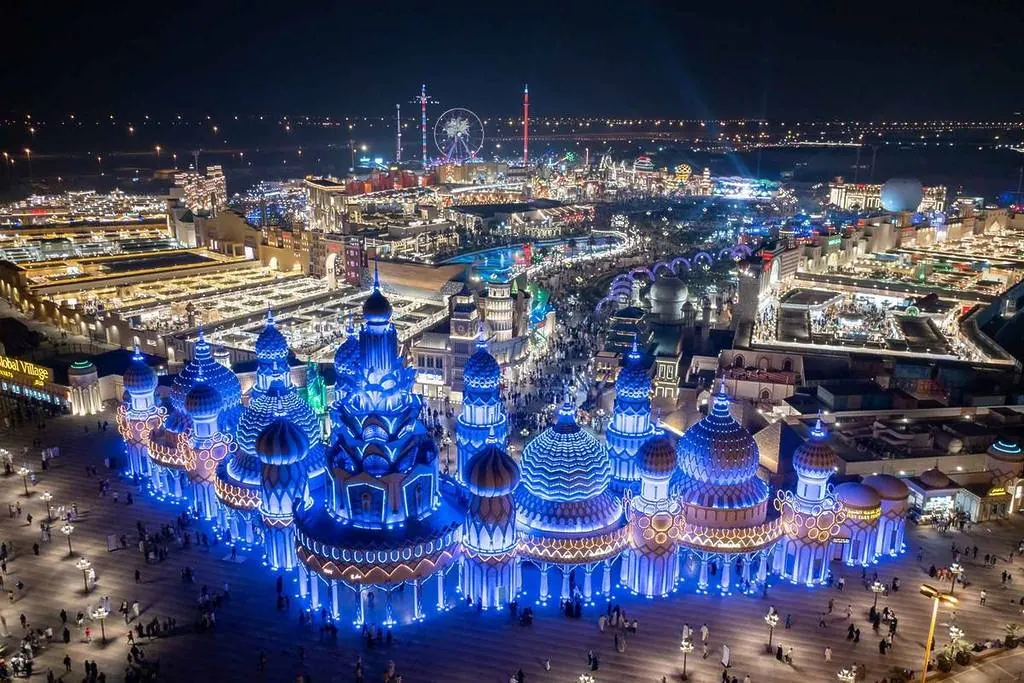 Global Village aerial night view